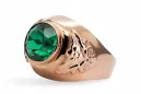 Original Vintage 14K Rose Gold Emerald Ring Vintage craft vrc078r